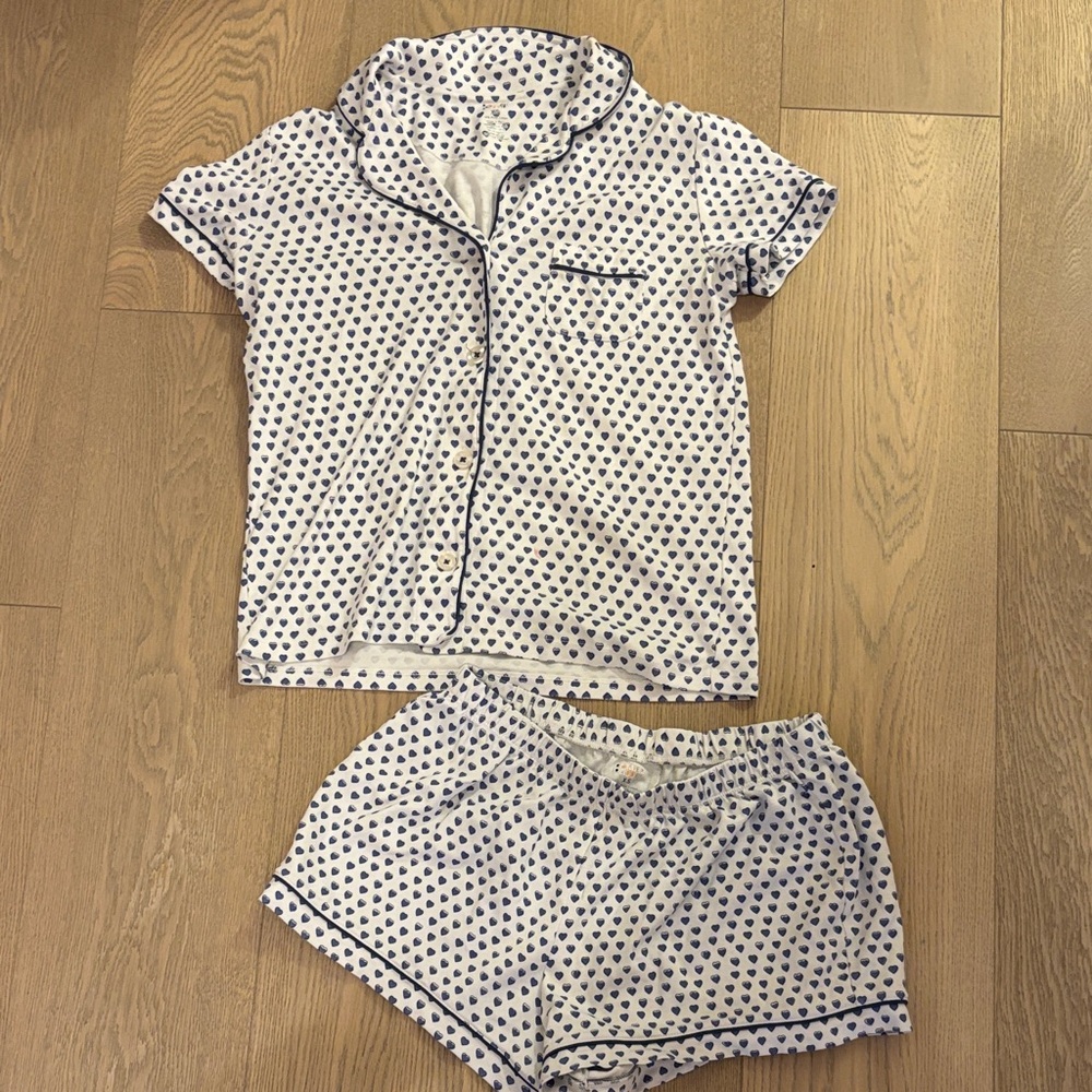 Roller Rabbit White and Blue Heart Pajama Set